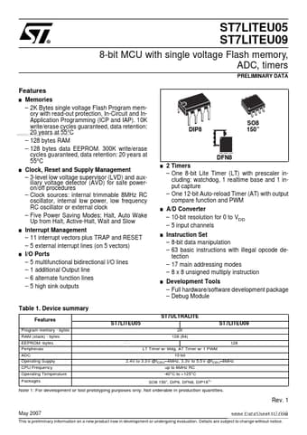 Datasheet Preview Page 1