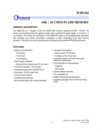  Datasheet Preview Page 1