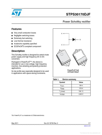  Datasheet Preview Page 1