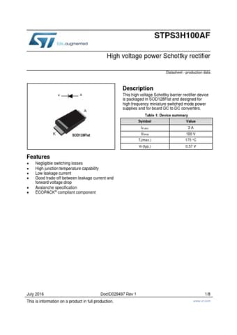  Datasheet Preview Page 1