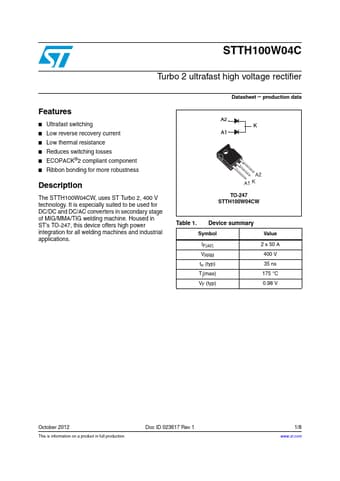  Datasheet Preview Page 1