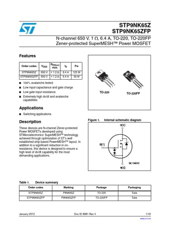  Datasheet Preview Page 1