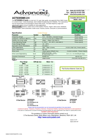  Datasheet Preview Page 1