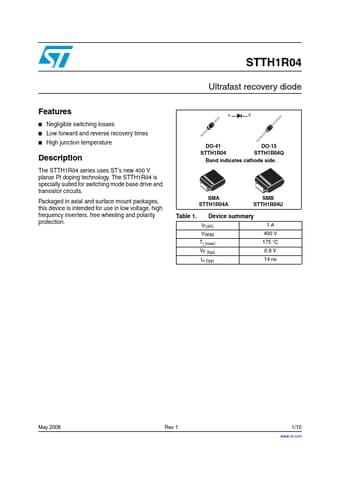  Datasheet Preview Page 1