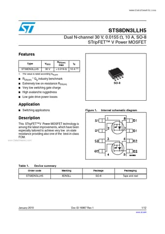  Datasheet Preview Page 1