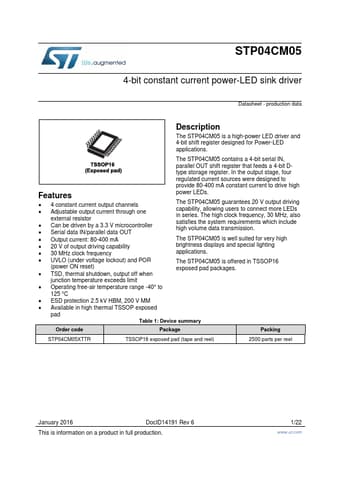  Datasheet Preview Page 1