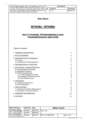  Datasheet Preview Page 1