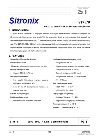  Datasheet Preview Page 1