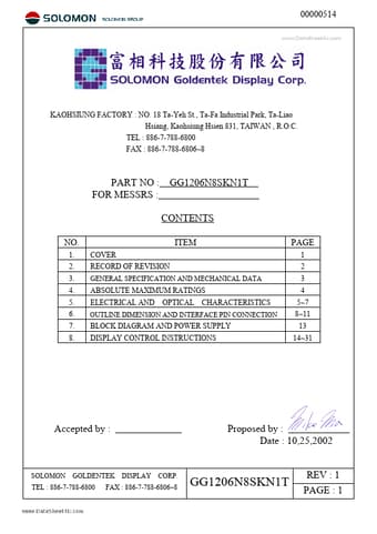  Datasheet Preview Page 1