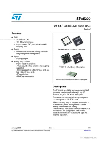  Datasheet Preview Page 1