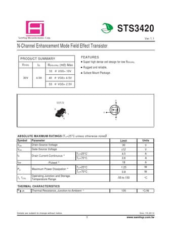  Datasheet Preview Page 1