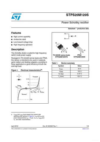  Datasheet Preview Page 1
