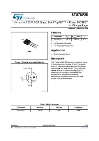  Datasheet Preview Page 1