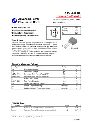 Datasheet Preview Page 1