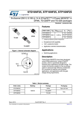  Datasheet Preview Page 1
