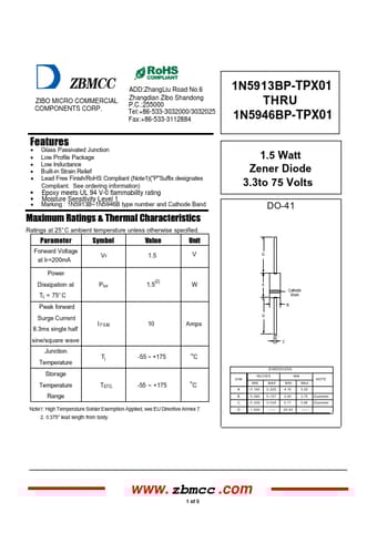  Datasheet Preview Page 1