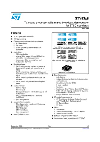  Datasheet Preview Page 1