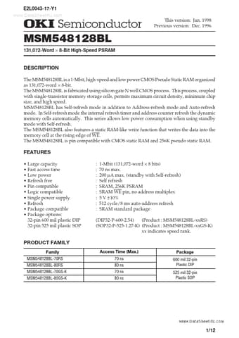  Datasheet Preview Page 1