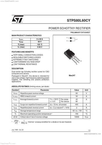  Datasheet Preview Page 1