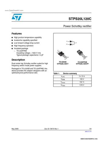  Datasheet Preview Page 1