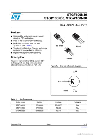  Datasheet Preview Page 1