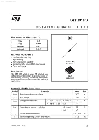  Datasheet Preview Page 1