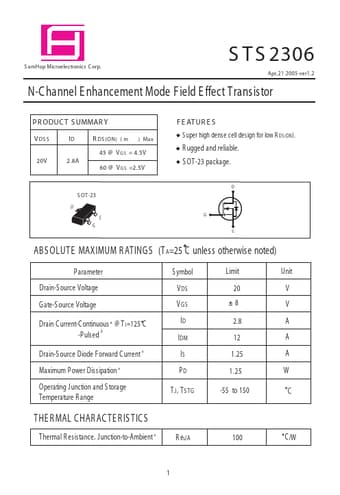  Datasheet Preview Page 1