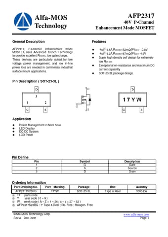  Datasheet Preview Page 1