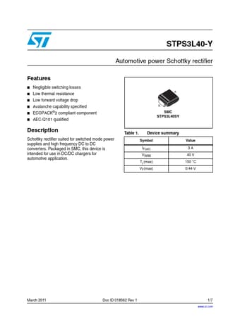 Datasheet Preview Page 1
