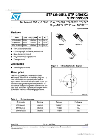  Datasheet Preview Page 1