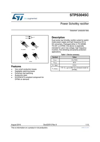  Datasheet Preview Page 1