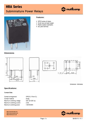  Datasheet Preview Page 1