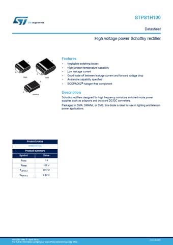  Datasheet Preview Page 1