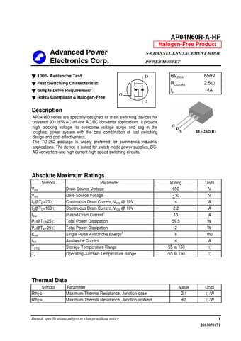  Datasheet Preview Page 1