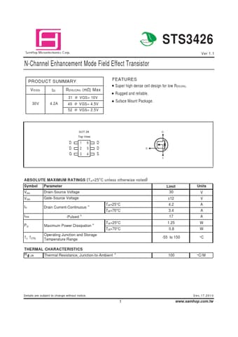  Datasheet Preview Page 1