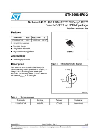  Datasheet Preview Page 1