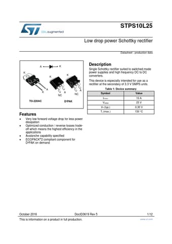  Datasheet Preview Page 1