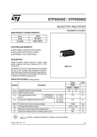  Datasheet Preview Page 1