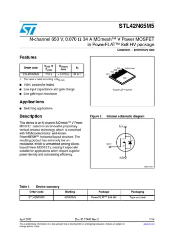  Datasheet Preview Page 1