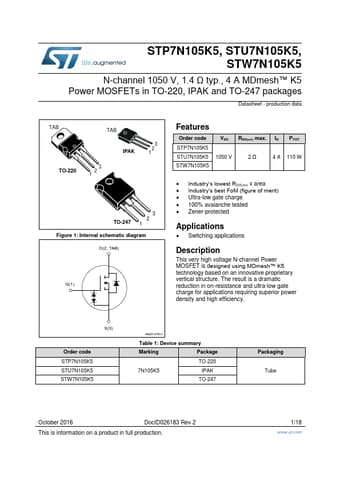  Datasheet Preview Page 1