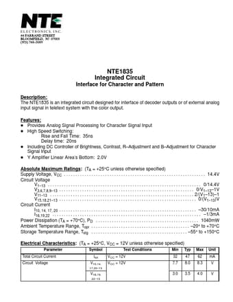  Datasheet Preview Page 1