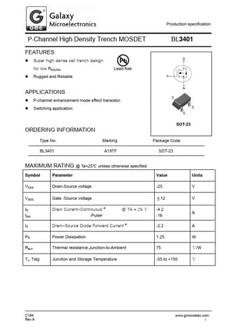  Datasheet Preview Page 1