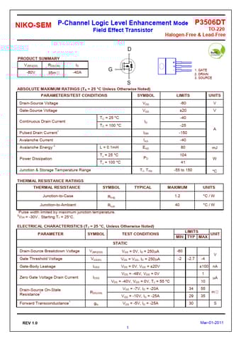  Datasheet Preview Page 1