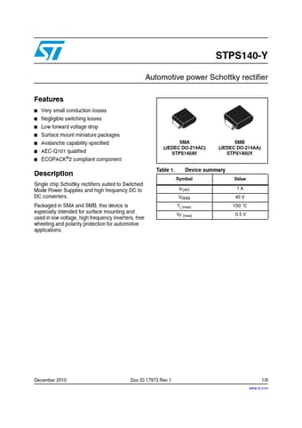  Datasheet Preview Page 1
