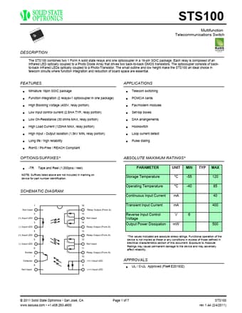  Datasheet Preview Page 1