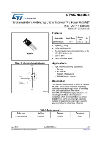  Datasheet Preview Page 1