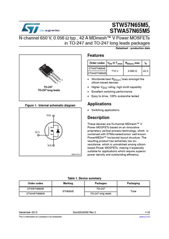  Datasheet Preview Page 1