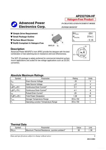  Datasheet Preview Page 1