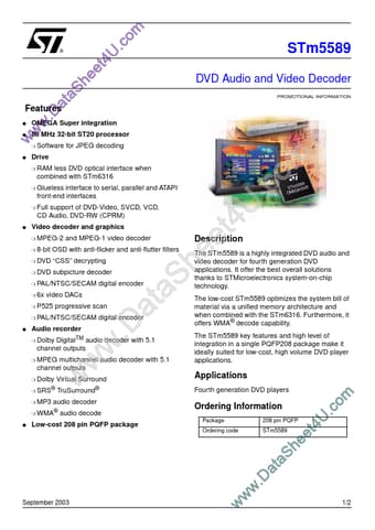  Datasheet Preview Page 1