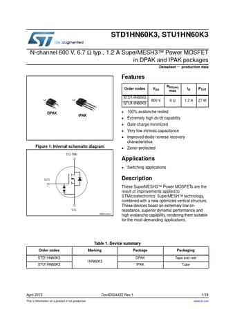  Datasheet Preview Page 1
